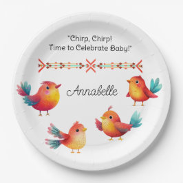 Prato De Papel Aquarela de Chá de fraldas de pássaros