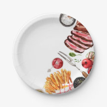 Aquarela de Comida de bife