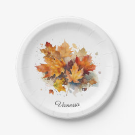 Prato De Papel Aquarela de Mapeamento de Outono Vibrante, persona