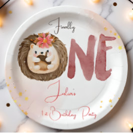 Prato De Papel Aquarela primeiro Aniversário