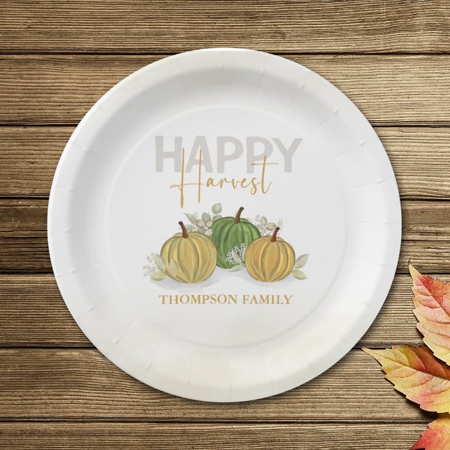 Prato De Papel Aquarela Simples Abóbora De Cabra Feliz Colheita (Criador carregado)