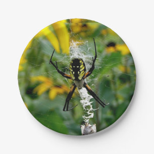 Prato De Papel Aranha Amarela