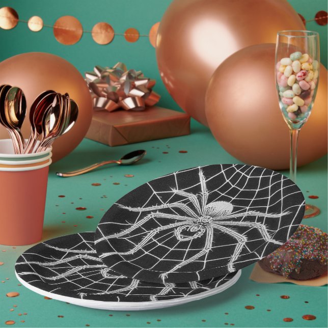 Prato De Papel Aranha antiga tecendo teia (Múltiplo)