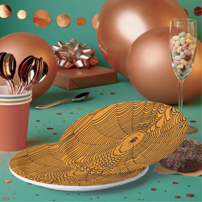 Prato De Papel Aranha do Halloween Aranha Cobweb Doodle Black (Múltiplo)