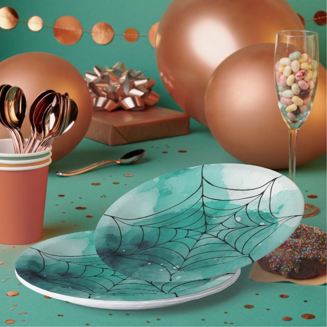 Prato De Papel Aranha-do-rabo em verde (Múltiplo)