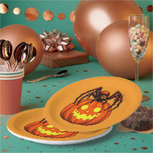 Aranha Peluda E Abóbora Jack o lantern Recorte