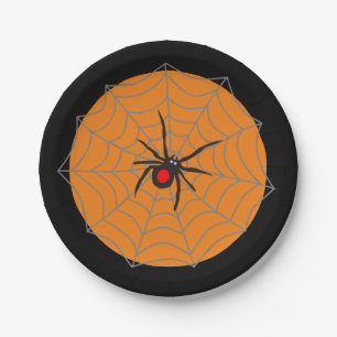 Prato De Papel aranha viúva negra do Halloween