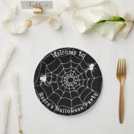 Prato De Papel Aranhas Spooky e Festa de Halloween de Cobwebs