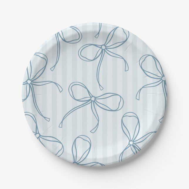 Prato De Papel Arco Coquetel Azul Decor de Mesa com Strike (Frente)