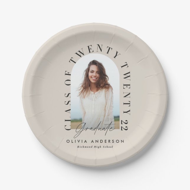 Prato De Papel Arco de fotografia geométrica moderna (Frente)