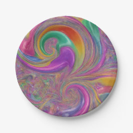 Prato De Papel Arco-íris de Delight