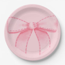 Prato de Papel Arco Rosa Com Fundo Rosa Plano