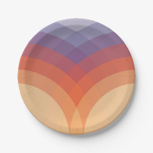 Prato De Papel Arcos pastéis de cor púrpura, laranja e azul