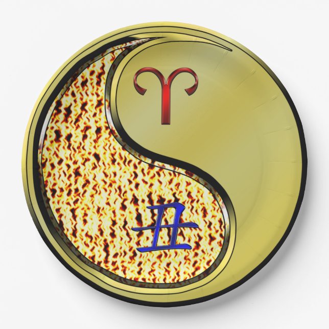 Prato De Papel Aries e Ox de metal (Frente)