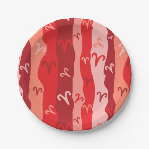 Prato De Papel Aries Zodiac Stripes