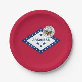 Prato De Papel Arkansan Flag & Seal, Flag of Arkansas