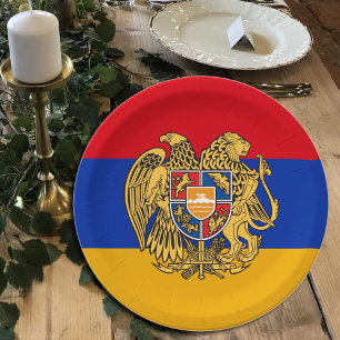 Prato De Papel Armênia, Armênia - Bandeira - festa, aniversário/e