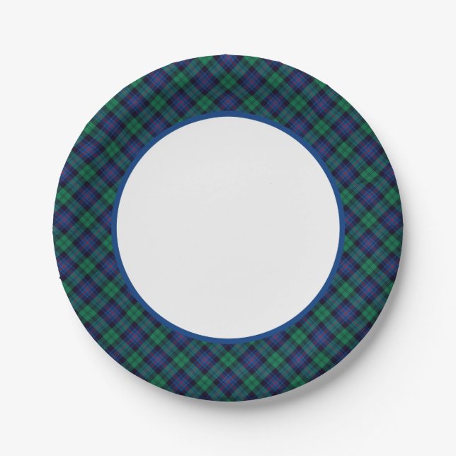 Prato De Papel Armstrong Clan Tartan Border (Frente)