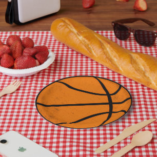 Prato De Papel Aro clássico de basquete estilo dia de jogo