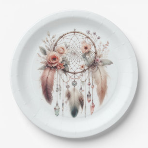 Prato De Papel Aroame Cristal Pena Dreamcatcher Boho Doce 16