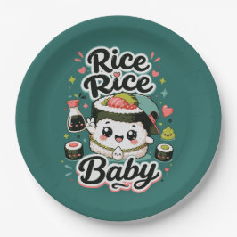 Prato De Papel Arroz Arroz Bebê Kawaii Sushi