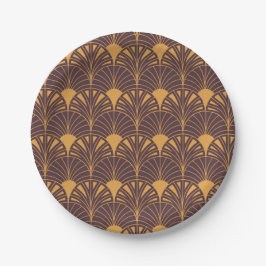 Prato De Papel Art Deco pattern with fan-shaped motifs 