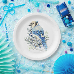Prato De Papel Arte Country Azul de Azulíneas do Pássaro do Físic