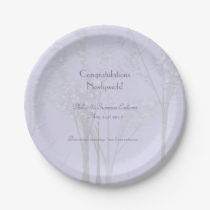 Prato De Papel Arte de Lavanda de Casamento Elegante