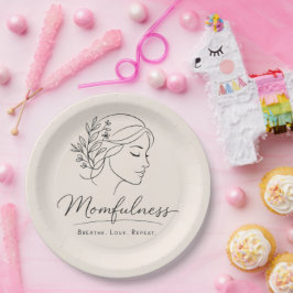 Prato De Papel Arte de Linha Floral de Mãe Consciente
