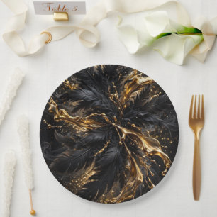 Prato De Papel Arte de Luxo Glamour Sombrio