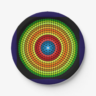 Prato De Papel Arte de Mandala Abstrato Pontilhado-65904