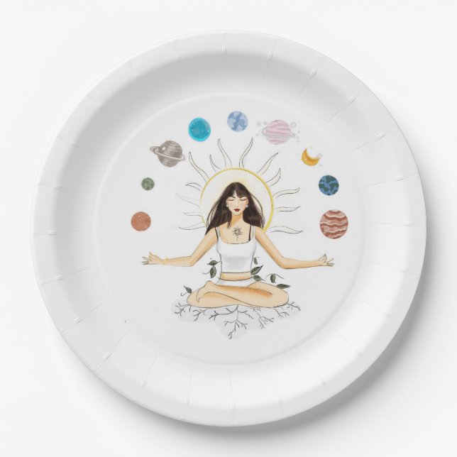 Prato De Papel Arte de meditação (Frente)