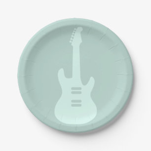 Prato De Papel Arte de Música Color PERSONALIZADA De Guitarra El