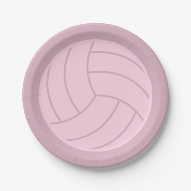 Prato De Papel Arte de Voleibol rosa ou COR PERSONALIZADA (Frente)