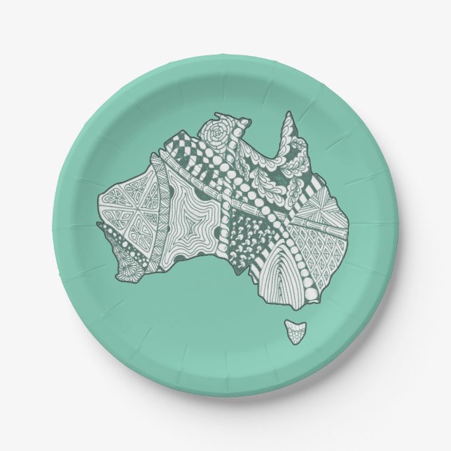 Prato De Papel Arte do Mapa do Souvenir na Austrália (Frente)