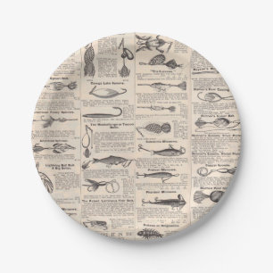 Prato De Papel Arte do pescador e propaganda