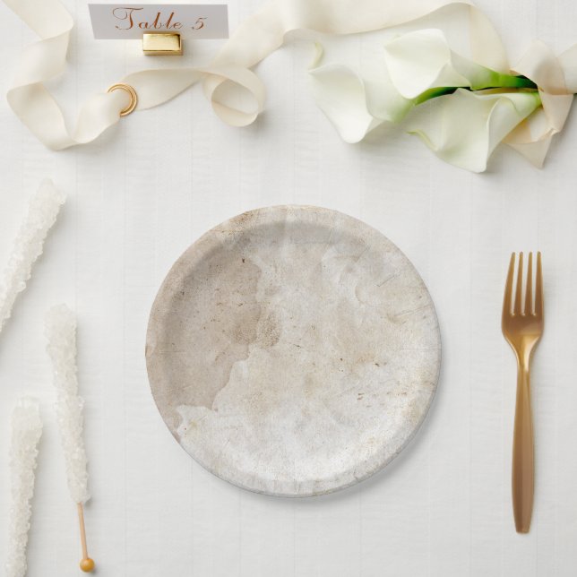 Prato De Papel Arte Elegante com Pergaminho Antogênico de Canvas  (Casamento)