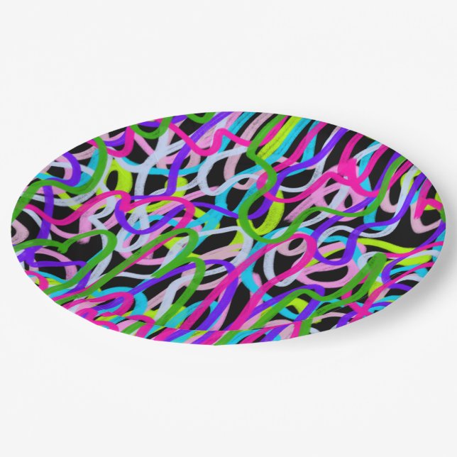 Prato De Papel Arte Escrivora Colorida a Preto (Inclinado)