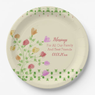 Prato De Papel Arte Floral Com Creme