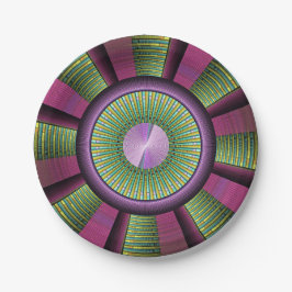 Prato De Papel Arte Fractal Decorativa Moderna Arredondada E Colo