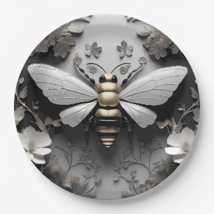 Prato De Papel Arte Geométrica das Abelhas de Honeybee