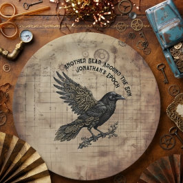 Prato De Papel Arte Gótica Steampunk de Corvo