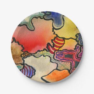 Prato De Papel Arte legal & quente do abstrato de forma livre da