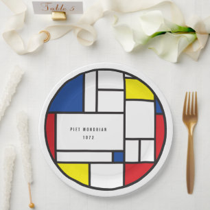 Prato De Papel Arte Moderna De Stijl Geométrica Minimalista Mondr