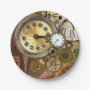 Prato De Papel Arte velha oxidada de Steampunk dos pulsos de