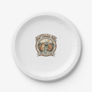 Prato De Papel Arte Vetorial Vintage de Gato Capivara Capivara Ga