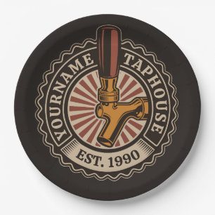 Prato De Papel Artesanato DE NOME Personalizado Bar de cervejaria