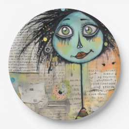 Prato De Papel ArtLady 2 encantadora e angustiada