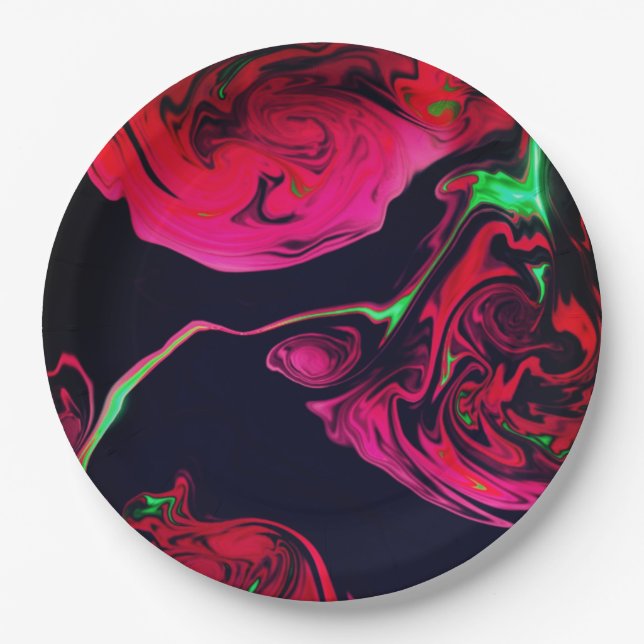 Prato De Papel Artsy Swirls (Frente)