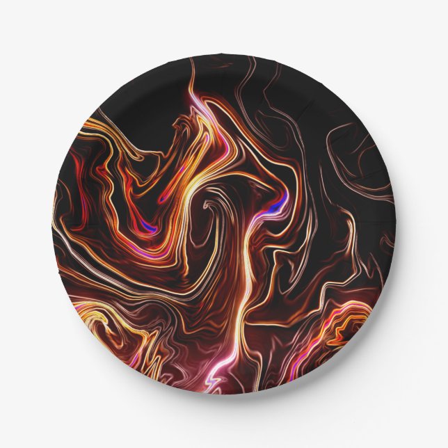 Prato De Papel Artsy Swirls (Frente)